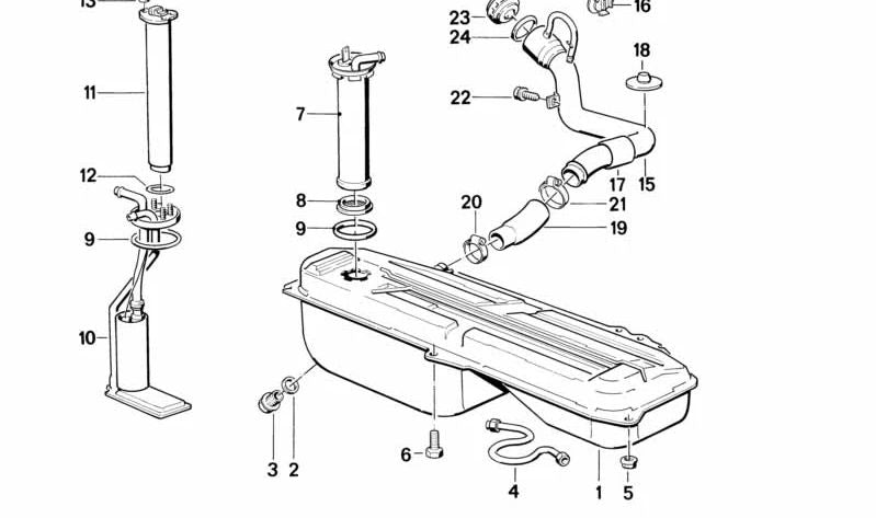 Tubo de conexión para BMW Serie 3 E30 (OEM 16111177925). Original BMW