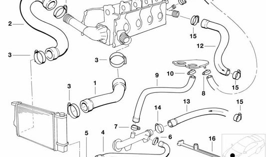 OEM -Kältemittelschlauch 11531743712 für BMW E34. Original BMW.