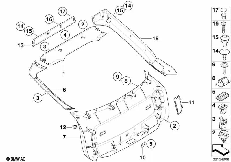 Right rear tailgate trim for BMW X6 E71, E72 (OEM 51497197152). Original BMW.