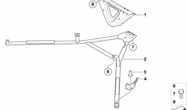 Soporte Tirante Delantero Izquierdo para BMW E91, E91N, X1 E84 (OEM 41127167051). Original BMW