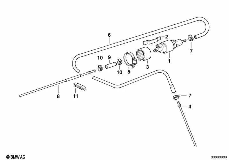 Abrazadera para manguera para BMW E39, E38, E31 (OEM 64121392409). Original BMW.