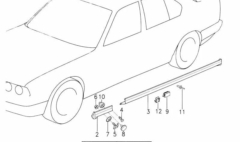 Cubierta izquierda OEM 51711947063 para BMW E30. Original BMW.