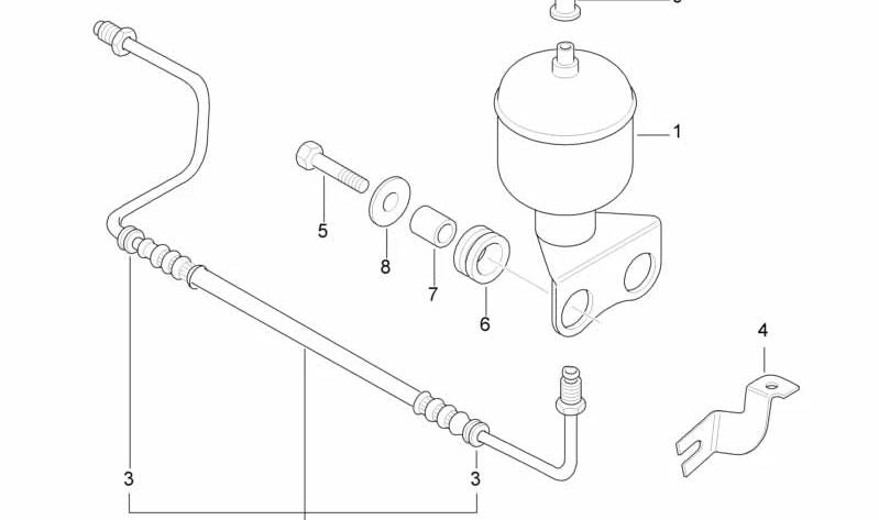 Manguera de presión izquierda para BMW E38 Serie 7 (OEM 37131091127). Original BMW