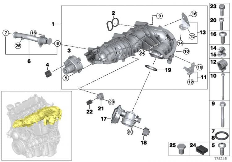 Tubería D Aspirac. C Regulac.d Chapaleta Para Bmw E82 E87 E92 E81 E60 E83 E90 E91 E88 E93 E84 E92.