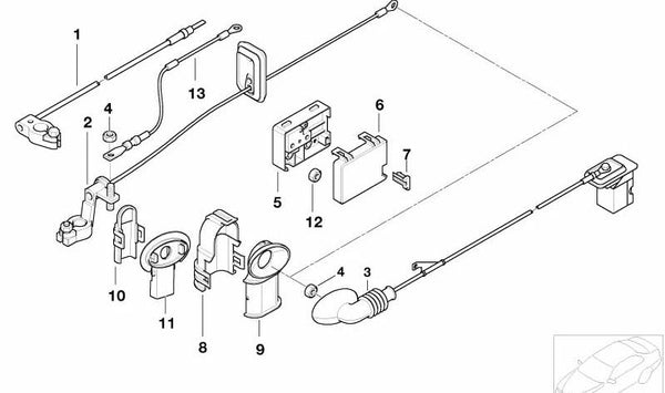 Cable positivo de batería OEM 61136946073 para BMW E46. Original BMW.