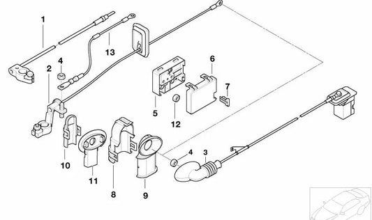 Tapa de borne batería OEM 61138385161 para BMW E46, E83. Original BMW.