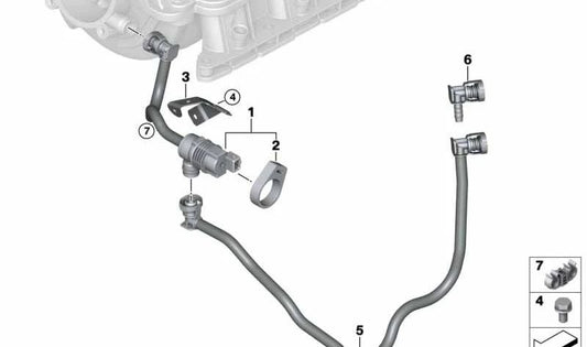 Línea de ventilación del tanque para BMW Z4 E89 (OEM 13907568431). Original BMW.