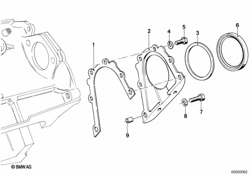 Junta libre de amianto para BMW Serie 3 E21, E30, Serie 5 E12, E28 (OEM 11141727975). Original BMW