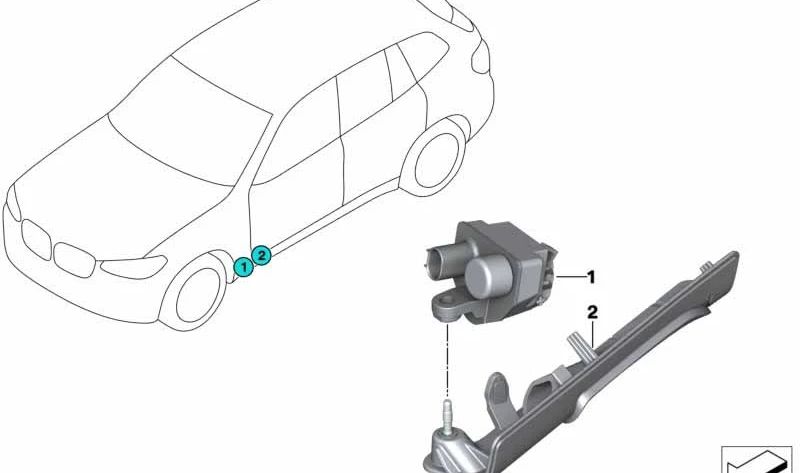 Módulo de luz de projeção lateral OEM 63177478447 para BMW G01, G02, G08. BMW original