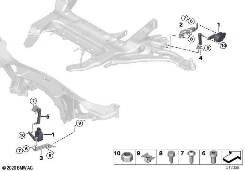 Barra de ajuste delantera para BMW F40, F52, F44, F45, F45N, F46, F46N, F48, F48N, F49, F49N, F39, F54, F54N, F60, F60N (OEM 37146854697). Original BMW.