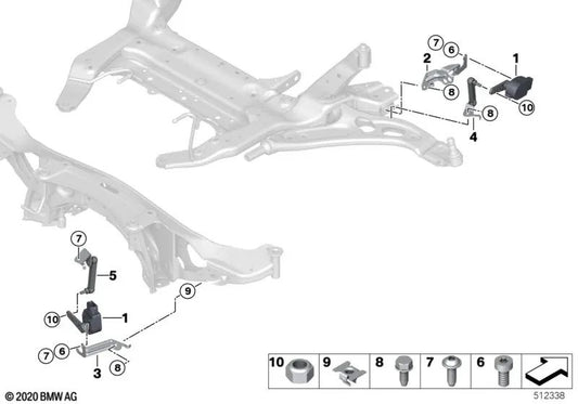 Vordere Einstellstange für BMW F40, F52, F44, F45, F45N, F46, F46N, F48, F48N, F49, F49N, F39, F54, F54N, F60, F60N (OEM 37146854697). Original BMW.