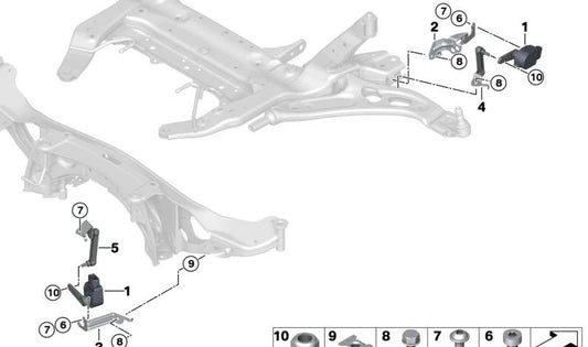 Heckregulationsstange für BMW F40, F52, F44, F45N, F46, F48, F49, F39 sowie Mini F54N, F60 (OEM 37146881445). Original BMW