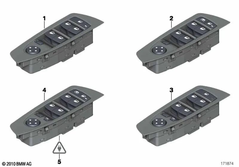 Door Gear Shift Center Control Unit for BMW 7 Series F01, F01N, F02, F02N, F04 (OEM 61319241907). Genuine BMW.