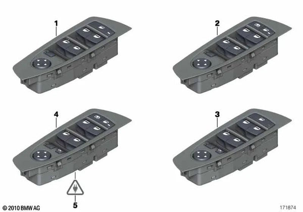 Unidad de control del centro de cambios de la puerta para BMW F01, F02 (OEM 61319241938). Original BMW