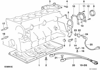 Tapón de cierre para BMW E36, E39, E38 (OEM 11111433062). Original BMW