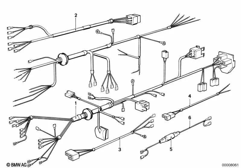 Segmento de mazo de cables chasis para BMW (OEM 61111243194). Original BMW