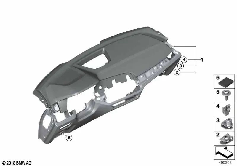 Instrumento de tablero en cuero con Head-Up Display para BMW X6 F96 (OEM 51459502978). Original BMW.