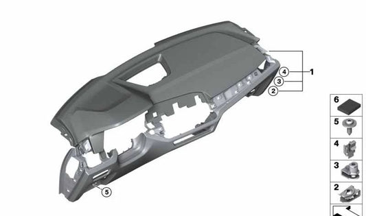 Cuadro de Instrumentos de Cuero con Head-Up Display para BMW X6 F96 (OEM 51459502984). Original BMW