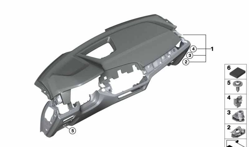 Salpicadero de cuero con Head-Up Display OEM 51459462633 para BMW G07 (X7). Original BMW.