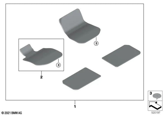 Juego de alfombrillas para BMW Serie 2 U06, X1 U11 (OEM 51475A64030). Original BMW