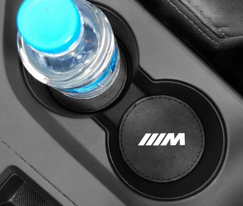 Posavasos Antideslizantes de Cuero para BMW M Performance - 2 Piezas