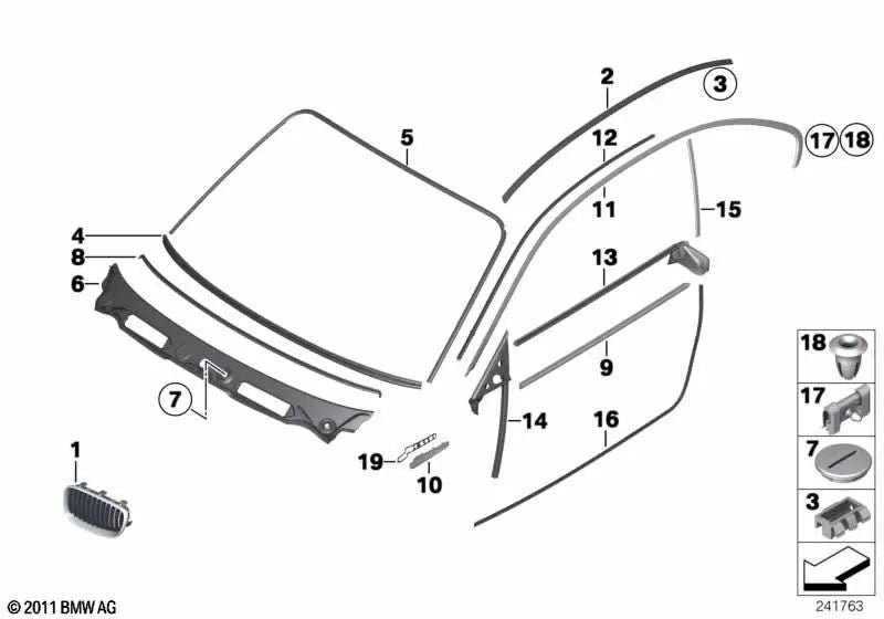 Revestimiento Pilar B izquierdo para BMW Serie 1 E81, E82 (OEM 51377164945). Original BMW.