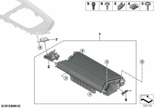 Reposabrazos Central con Costura de Contraste para BMW Z4 G29 (OEM 51169458233). Original BMW