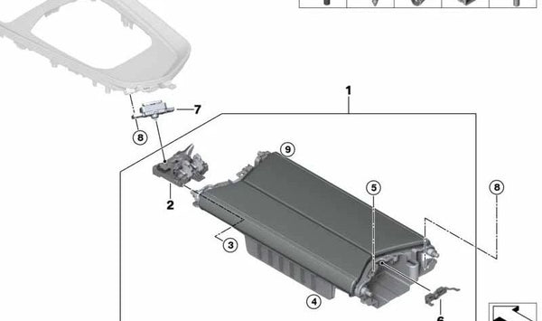 Reposabrazos central con costura de contraste para BMW Z4 G29 (OEM 51169458231). Original BMW