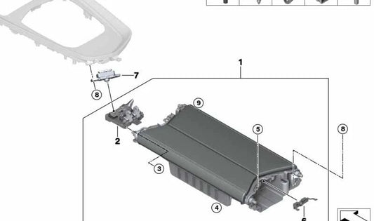 Tapa de cierre de reposabrazos central para BMW Z4 G29 (OEM 51166809058). Original BMW