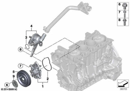 Kühlmittelpumpen-Antriebsradabdeckung für BMW F20, F21, F30, F31, F35 (OEM 11518630448). Original BMW