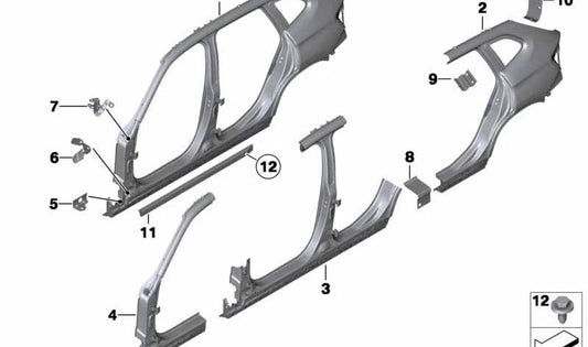 Soporte Pared Lateral Delantera Izquierda para BMW E84 (OEM 41002993041). Original BMW