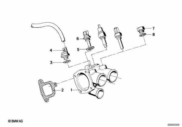 Termoválvula para BMW E12 (OEM 11741263742). Original BMW.