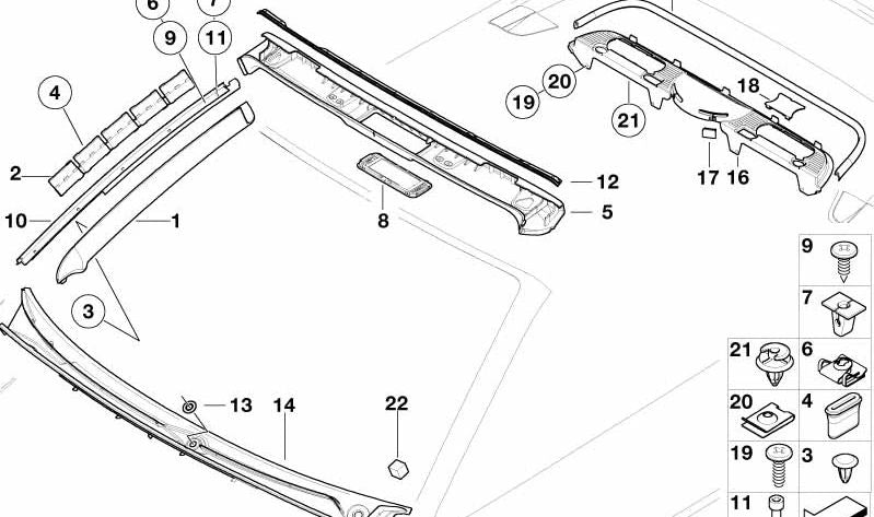 Blende für BMW E46 (OEM 51718266824). Original BMW