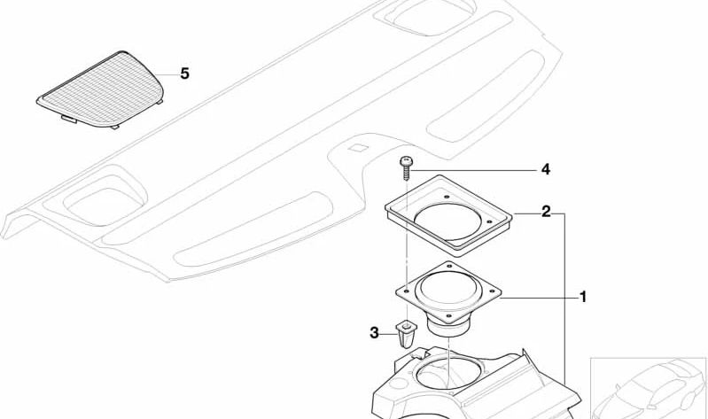 Anillo aislante de sonido para BMW Serie 5 E39 (OEM 65138369579). Original BMW