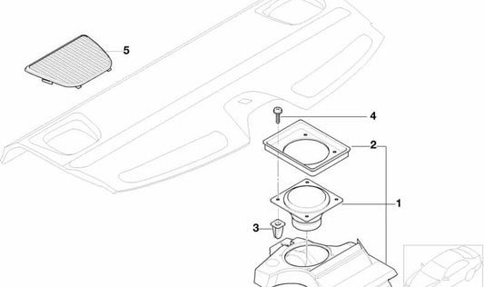 Anillo aislante de sonido para BMW Serie 5 E39 (OEM 65138369579). Original BMW