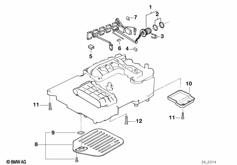 Arnés de cables con sensor de temperatura para BMW Serie 3 E36, Serie 5 E34, E39, Serie 7 E32, E38 (OEM 24341421745). Original BMW