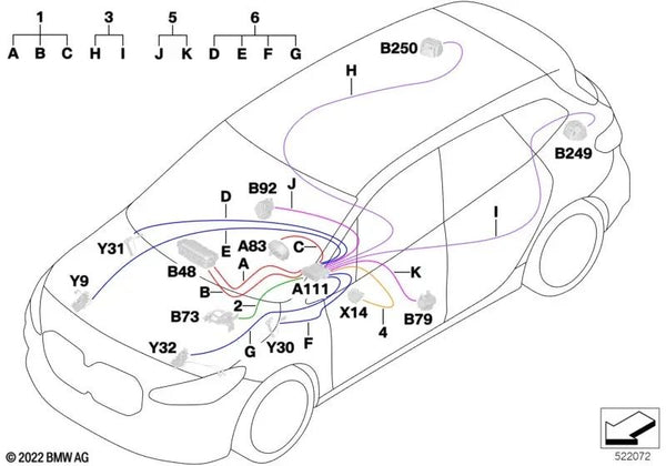 Cable de Reparación del Sistema de Airbags para BMW Serie 2 U06 (OEM 61115A409C4). Original BMW