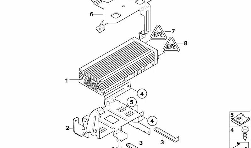 Soporte Amplificador/Módulo de Video para BMW E63, E64 (OEM 65156927000). Original BMW.