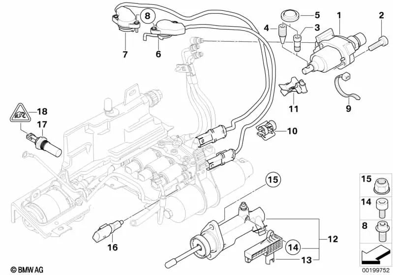 Sensor de Selección para BMW E46, E60, E61, E63, E64, E85 (OEM 23427507168). Original BMW.