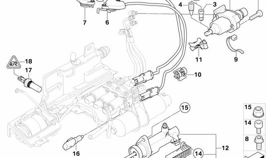 Konische Schraube für BMW E46, E60, E61, E63, E64, E85 (OEM 23017568213). Original BMW