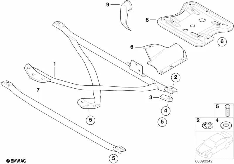 Querrohr para BMW Serie 3 E36 (OEM 51712256477). Original BMW