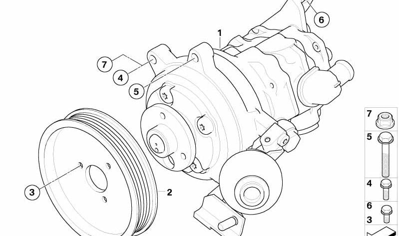 Tandempumpe für BMW 7er E65, E66 (OEM 32416765307). Original BMW.