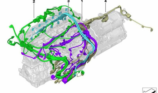 Cableado de motor y módulo de transmisión OEM 12538654412 para BMW G05, G06, G07. Original BMW.