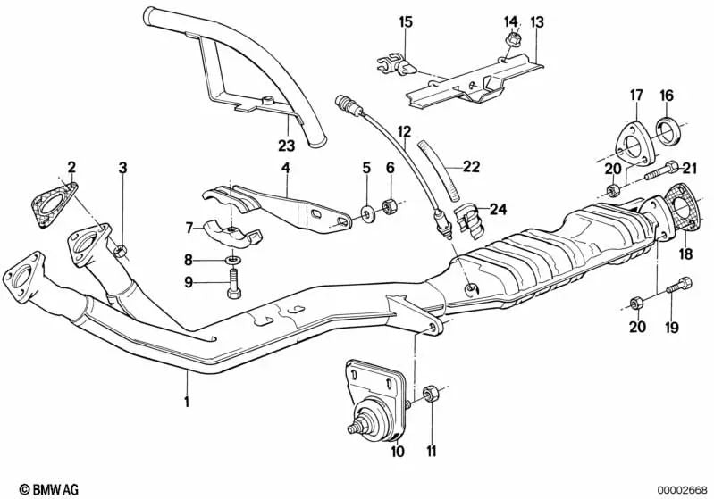 Abrazadera para tubos para BMW E28, E34, E24, E23, E32 (OEM 18211175787). Original BMW