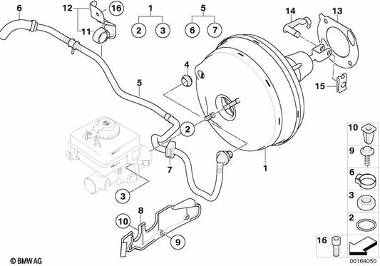 Grommet de goma para BMW E60, E61, E63, E64 (OEM 34336765230). Original BMW