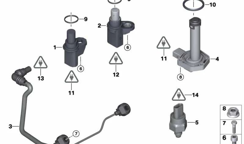 Sensor de cigüeñal OEM 13627639278 para BMW E60, E61, E63, E64, E65, E66, E53. Original BMW.