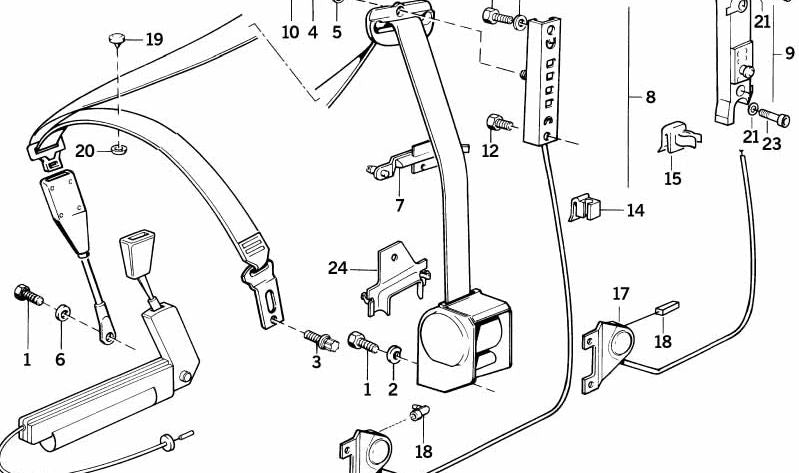 Tuerca de cinturón de seguridad OEM 72118107656 para BMW (E34, E39, E32, E38). Original BMW.