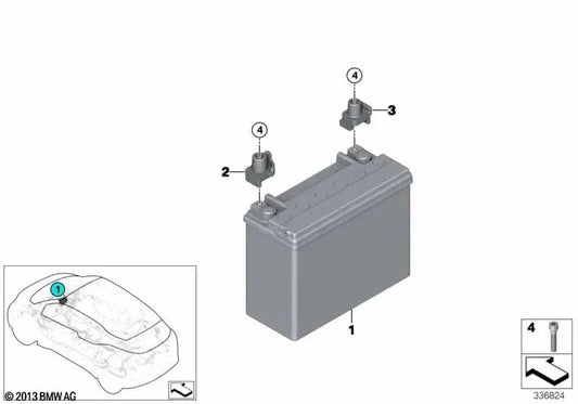 Adaptador Batería Polo Positivo para BMW i I01, I01N, I12 (OEM 61217625242). Original BMW