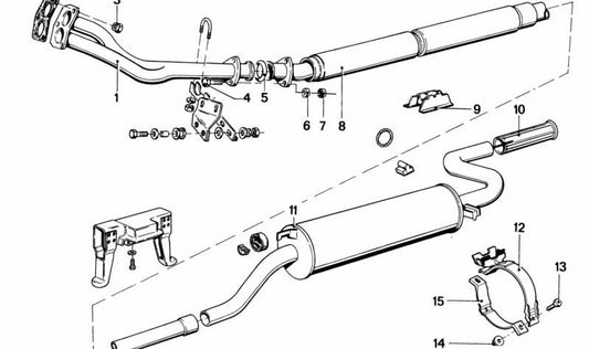 Rear silencer OEM 18121246456 for BMW E12. Original BMW.