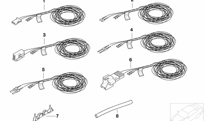 Cable de reparación para airbag del acompañante/unidad de control OEM 61129118119 para BMW E46, E39, E38, E65, E66, E53. Original BMW.